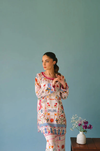 2PC SHAMOZE SILK PRINTED SHIRT & SHAMOZE SILK PRINTED TROUSER-BIC-2006